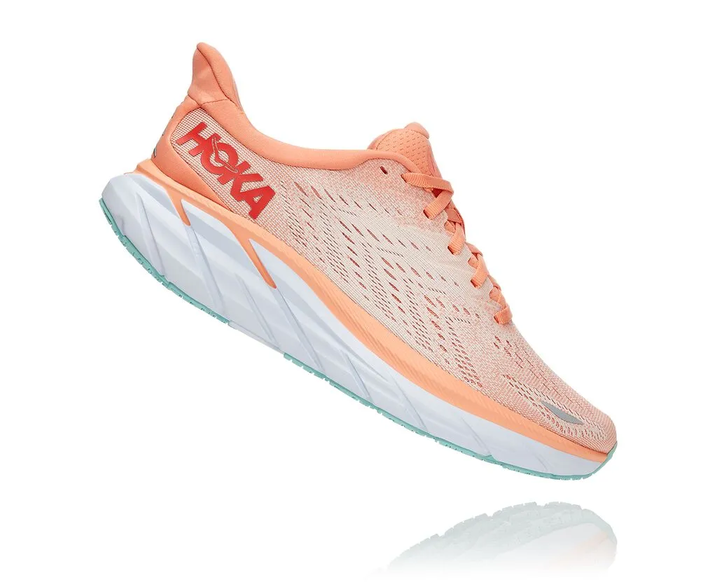 鶴8 Hoka Women's Clifton 8 CANTALOUPE / SILVER PEONY